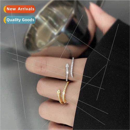 Slim ttle Snake Ring Hip Hop Row Diamonds Diamond Zirconia S