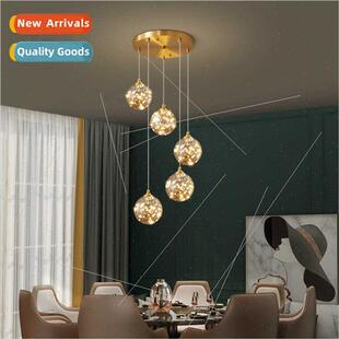 Scandinavian copper led dining room chandelier light luxury