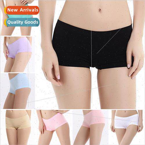 Seamless Boxers Panties Underwear Sexy Women Low Waist Solid