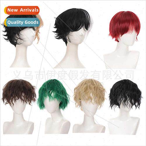 Wigs 适用men women head covering tinfoil hot smoky hot curly