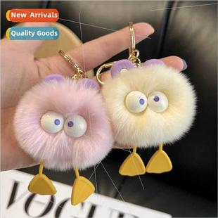 fur duck keychain otter pendant car rabb ball Cute small