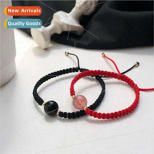 Obsidian bracelet female niche set red rope braided bracelet