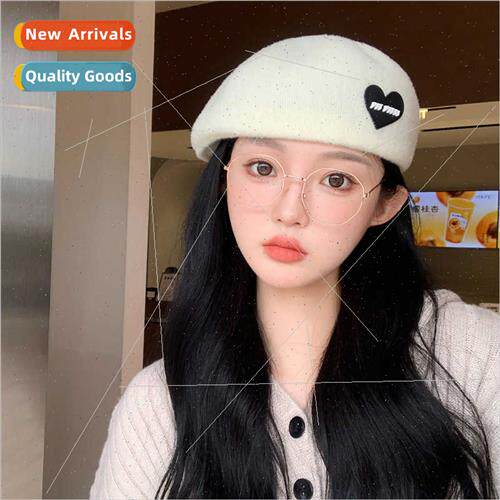 Hat female fall winter new love rubber label reverse bward c