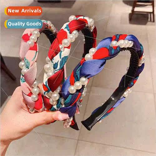 advanced sense pearl twist hair band female wide edge hairpi