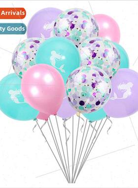 12 inch mermaid printed latex balloon ocean theme baby birth