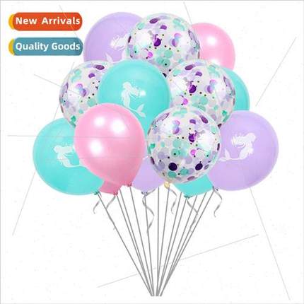 12 inch mermaid printed latex balloon ocean theme baby birth