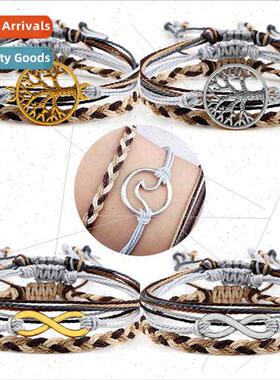 Creative three-strbraided hrope simple fashion alloy bracele
