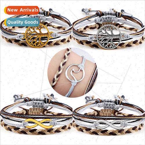 Creative three-strbraided hrope simple fashion alloy bracele