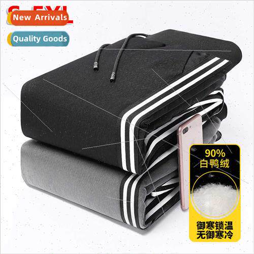 90 whe duck down pants winter men striped leisure outside th