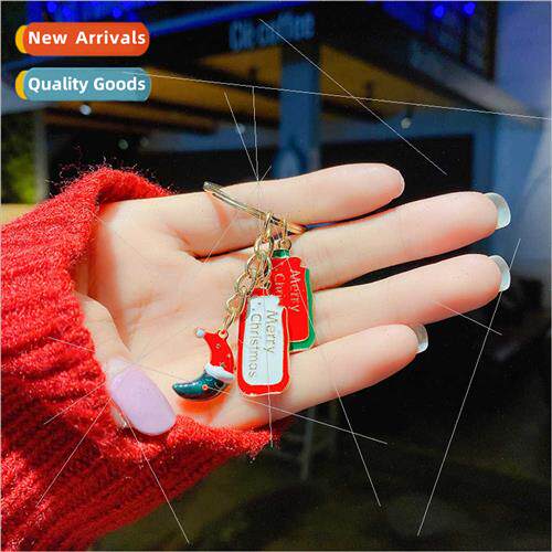 Christmas e snowman keychain red bell old man keychain alloy