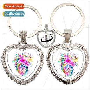 lver Heart Pendant Nurse Botanical Glass Collection Spinning