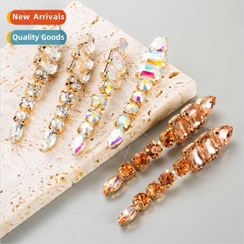 Europe earrings alloy inlaid diamond multi-layer geometric g