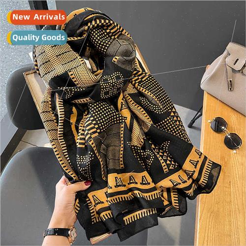 2022 Korean  new fall winter cotton linen scarf female winte