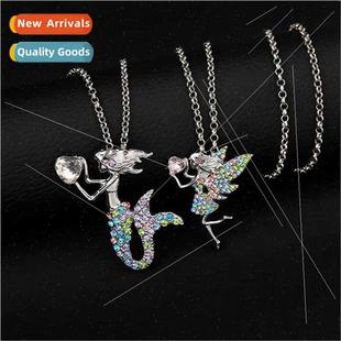 New colourful diamond mermaid dragonfly girls necklace carto