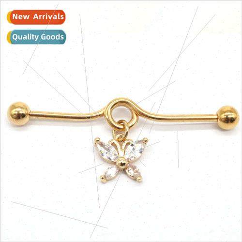 Europe butterfly earrings ear bridge stainless steel earring