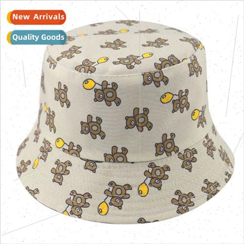 Summer new cute cartoon colourful bear print pattern fisherm