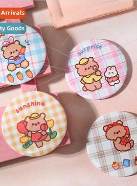 Cartoon mirror cute bear dormory bedroom carry portable make