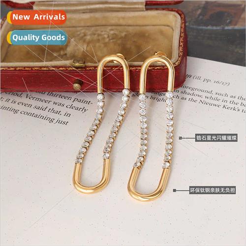 French chokerU-shaped earrings inlaid zirconia earrings tani