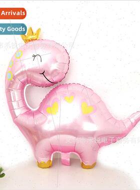 Pink Dinosaur Cloud Balloon Pink Crown Dinosaur Girl Birthda