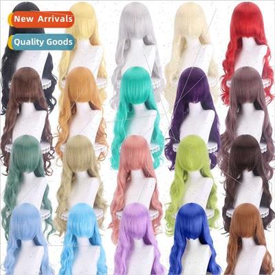 Universal long curly chemical fiber wig closing face fashion