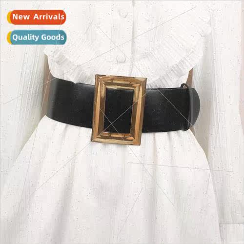 Coat belt women super wide belt fashion large buckle head de