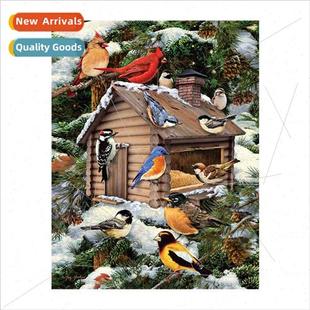 diamond bird painting snow handmade new