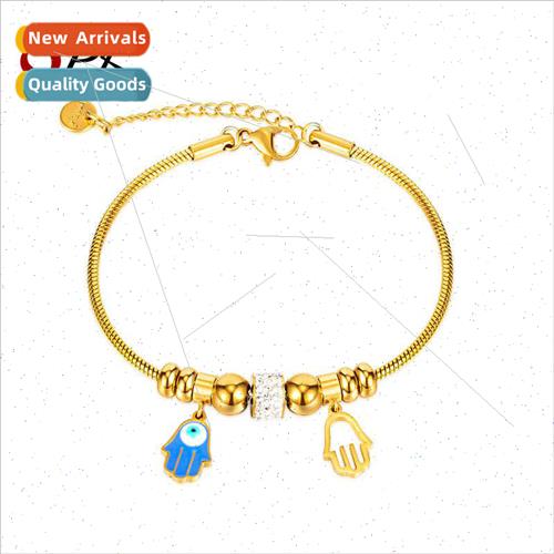Stainless Steel Golden Snake Bone Bracelet Women Europe Tani