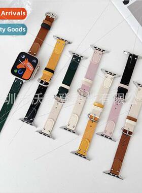 适用apple watch jeep color blocking leather strap apple watc
