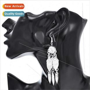 leaves Miao alloy ethnic tassel retro New earrings