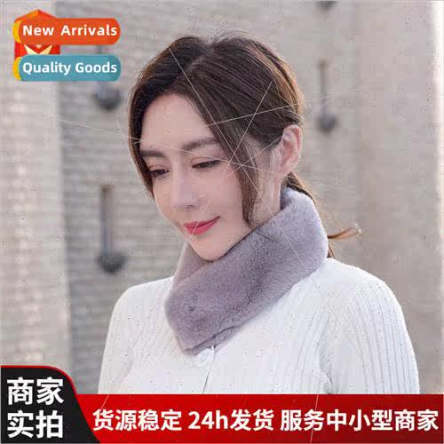 Velvet level whole skin otter rabb hair double-sided scarf f