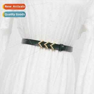 belt female dress buckle decor leather wind Arrowhead ins