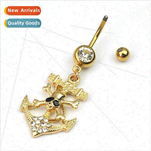 Piercing belly dance alloy jewelry boat anchor skull belly b