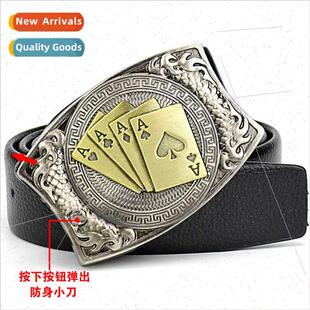 Personalized Men Belt Knife Social Spir Boy Casual Teenagers