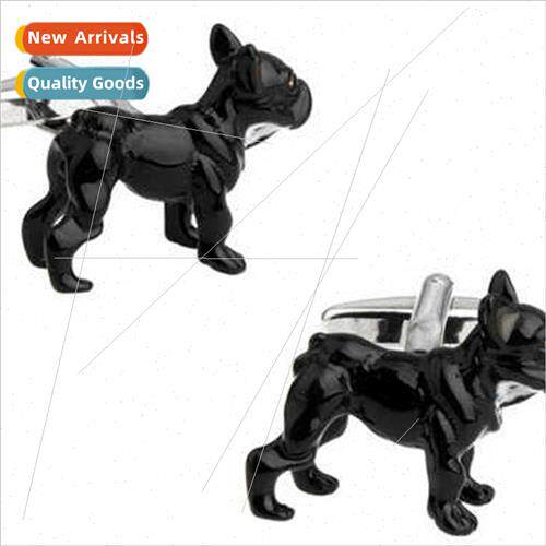 Cute Animal Shepherd Bulldog Black Wolfhound Cufflinks Mouth