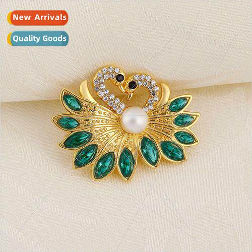 swan diamond brooch high-grade crystal badge corsage couples