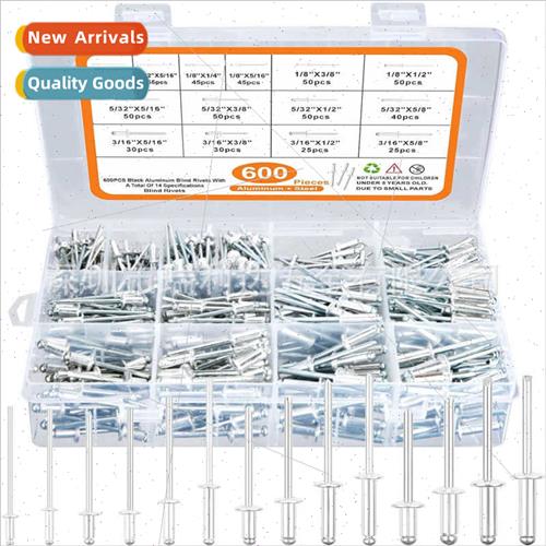 600pcs Aluminum Blind Rivets Pull Rivets Rivet Set Combinati