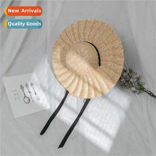Summer casual large brim wave edge sunscreen breathable ladi