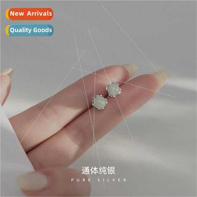 lver earrings female retro French atmosphere earrings fall w