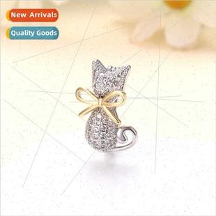 anti zir cute senior buckle glow pin lapel cat fashion Korea