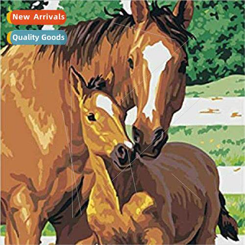 Cross stch new DIY two es steed full embroidery simple handm