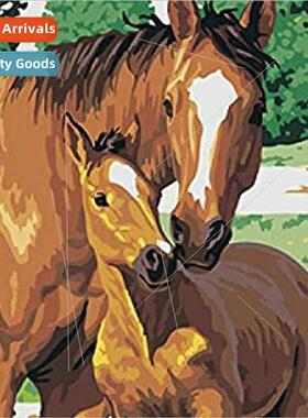 Cross stch new DIY two es steed full embroidery simple handm