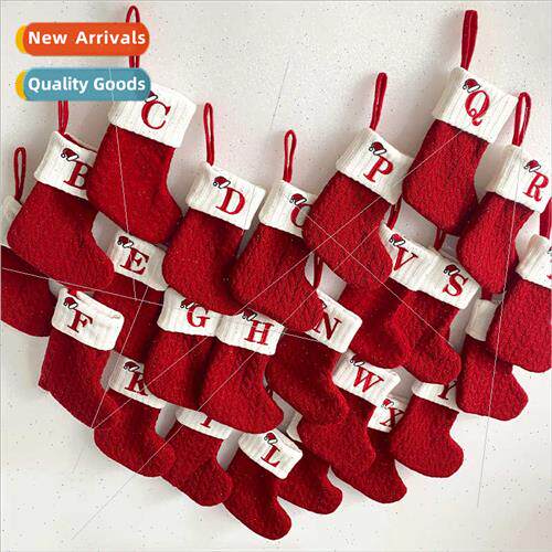 Classic Red Letter Christmas Socks Woolen Knted Christmas So