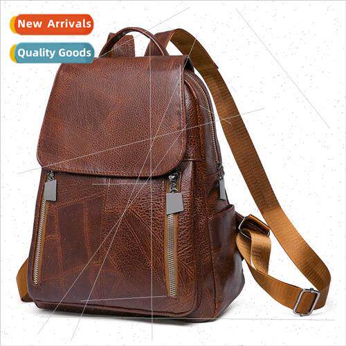 Soft Leather Large Capacy Shoulder Backpack 2022 Women Europ