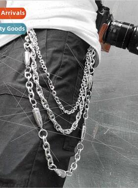 2019 new personalized hip-hop punk metal pants chain casual