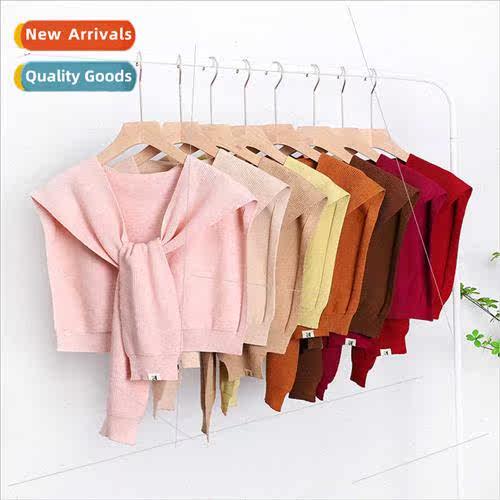 Multi-color double-sided knted small shawl female spring aut