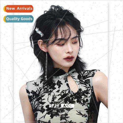 Bamboo tassel alloy hair clips female premium niche side cli