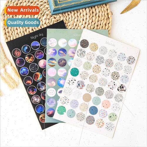ins morandi earth color seal sticker wind colorful polka dot