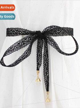Women dress lace decorative waist rope Korean women sweet sk