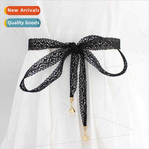 Women dress lace decorative waist rope Korean women sweet sk
