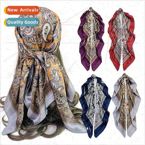 22 new simulation silk scarf vintage cashew printed headscar